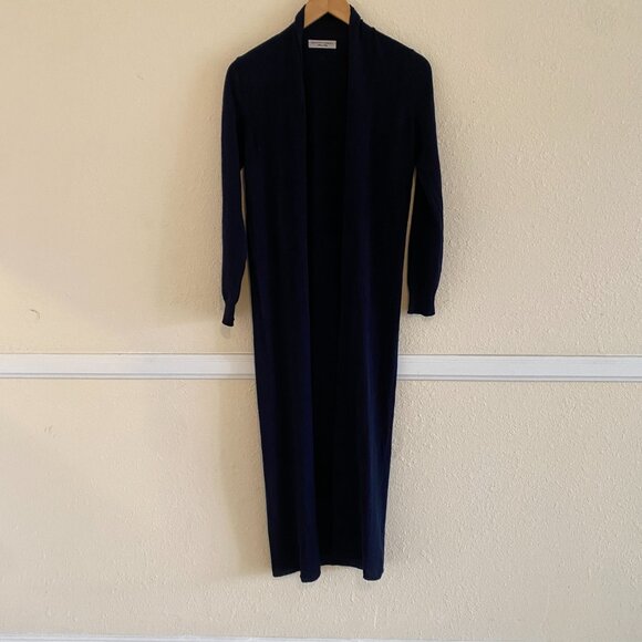 Maison Cashmere Stresa Long Open Cardigan Duster - Blue Made in Italy, Size S - Picture 4 of 8